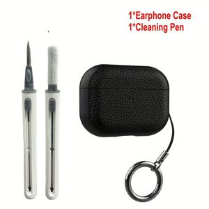 TEMU 에어팟 프로 3세대 2025 PU 이어폰 케이스 + 클리닝 펜 세트