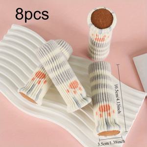 TEMU 귀여운 고양이 의자 다리 커버 8개 세트 - 미끄럼 방지 가구 패드, 스크래치 방지, 두꺼운 쿠션 바닥 보호대, 고양이 의자, 책상 다리, 문 손잡이용 - 부드러운 패브릭 가구 보호대 - 고양이 주인을 위한 이상적인 선물, 고양이 가구 다리 보호대