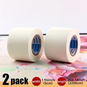 TEMU 5Cm 초광폭 X 22미터 길이 흰색 마스킹 테이프, 리모델링 및 스프레이 페인트 보호를 위한 대용량, 자동차 미용 마스킹 테이프, 잔여물 없음, 매우 효율적인 마스킹, 멀티 롤 조합 팩 1.96Inch×866.14Inch