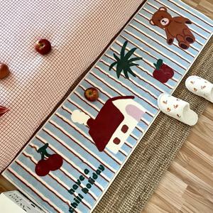 TEMU 귀여운 바닥 매트, 부드럽고 편안한 곰돌이 패턴 침대 옆 매트 - 농가 스타일 홈 , 거실 및 방 장식에 적합, 거실 카펫 장식, 곰돌이 모양 디자인