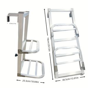 TEMU 미끄럼 방지 고무 볼트 & 폼 패드가 장착된 튼튼한 접이식 차량 바디 사다리 - 휴대용 경량 디자인, 264.55 lbs 용량, 알루미늄 구조, 경량 트럭, 중형 트럭, 화물 취급 장비, 차량 유지 보수에 적합