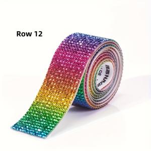 TEMU 컬러풀 테이프 반짝이 스톤 스티커 스파클 멀티 컬러 아트 크래프트 홈 데코 스티커 강력 접착 블링 스티커 웨딩 선물 DIY 의류 신발 가방 91cmx2.7cm