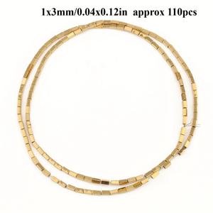 TEMU 1가닥 1x3mm/110개 골든 내추럴 블랙 오닉스 구슬, 스타일 장식용 구슬, 패셔너블한 라이트 럭셔리 장식용 구슬, 장기간 사용을 위한 변색 방지, 내추럴 블랙 오닉스, DIY 주얼리/팔찌/휴대폰 고리 등용, 크리스마스/밸런타인데이/신학기 시즌 선물을 위한 완벽한 선택