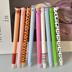 TEMU 동물 모양 지우개형 수량봉 젤펜 9개입; 0.7mm 블루 리필; 부드럽고 중립적인 필기감, 쉽게 지워지는 오류; 학생 시험, 연습 문제, 필기 메모에 적합; 학용품/크리스마스 선물/밸런타인데이 선물