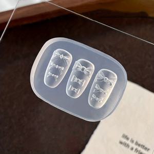TEMU 1개 3D 리본 실리콘 네일 아트 몰드 - 귀여운 리본 디자인 몰드, 레진 공예용, DIY 주얼리 만들기, 네일 아트, 홈 , 네일 아트 용품