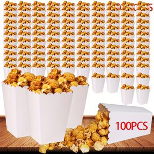 TEMU 화이트 미니 팝콘 박스 100개/50개, 판지 팝콘 용기, 파티/크리스마스 포장 상자용