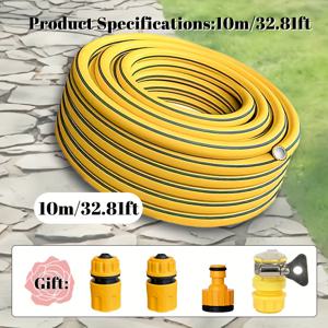 TEMU 다목적 고무호스 5개 세트 (5미터/10미터/20미터/30미터) - 정원 및 청소 필요 모두 충족 - 초내구성 수도관 + 4종 피팅 - 간편 전환 - 차량 세척 및 농업 관개용으로도 사용 가능, 야외 물주기,유연한 튜빙,다목적 튜빙,DIY 클리너