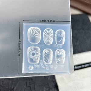TEMU 네일 아트 장식을 위한 레진 실리콘 몰드 1개. 봄꽃, 물결 모양의 연꽃 잎, 네일 디자인용 엠보싱이 특징입니다. 레진 액체 몰드.