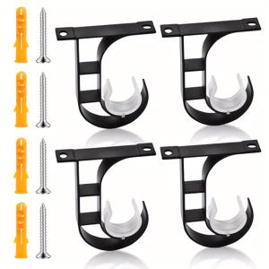 TEMU 두꺼운 커튼봉 브래킷 4개, 커튼봉 고정 부착물, 강력 지지 베이스, 드릴 없이 설치 가능