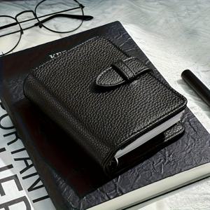 TEMU 미니 다이어리 - 탄성 클로저, 골든 스냅 버튼, 펜 루프 포함 - 컴팩트 노트북, 플래너, 여행용 일정장 - 내구성 있는 휴대용 오거나이저 커버, 문구류, 다이어리 소재, 노트북 및 저널, 에스테틱 노트북, 데일리 플래너 노트북, 소형 북, 문구 및 사무용품, 대학 필수품, 필기 노트북, 약속 장부, 소형 노트북 오거나이저