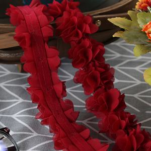 TEMU 3D 새틴 플로럴 레이스 장식 1야드 - 드레스, 베일, 가방에 적합한 웨딩 장식, 아크릴 소재, 신부 및 정장에 완벽