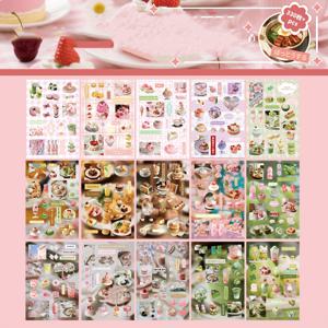 TEMU 2팩/1팩, 빈티지 스타일 스티커북, 스위트 앤 사보이 플래너 컬렉션 시리즈, 일본 인싸 스타일 디저트 플래너 장식, 사진 프레임 앨범 노트북 다이어리 장식 콜라주 스티커, 스탬프 및 스티커