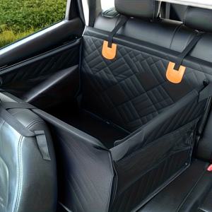 TEMU 싱글 시트 차량용 강아지 케이지 | 경질된 바닥과 메시 바구니가 있는 폴리에스터 애완 동물 여행용 침대 (차량 시트용)