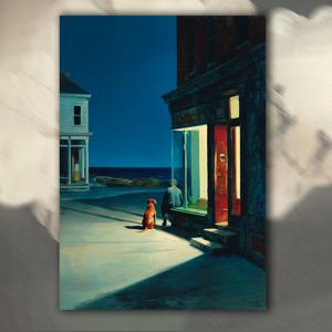 TEMU 1개 에드워드 호퍼 케이프 코드 이브닝 독 캔버스 아트 프린트, 30.48x40.64cm 벽걸이 포스터, 현대적 스타일 다목적 장식, 홈 또는 오피스용, 해안 홈 데코