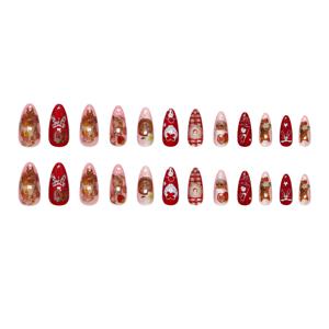 TEMU 캣아이 라인 딸기 가든 귀여운 고양이 탈부착식 프레스온 네일