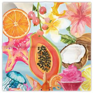 TEMU BIIHUDU 열대 야자수 & 코코넛 스퀘어 스카프 - 하와이안 프린트 여름 비치 스타일, 수영복 커버업용 가벼운 휴가 액세서리, 다용도 랩 또는 넥 스카프 (Y2K 패션)