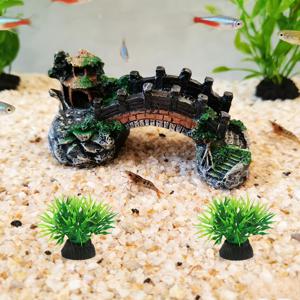 TEMU 3개 세트 중세 스타일 석조 아치형 수족관 다리 - 고딕 스타일 어항 장식, 내구성 있는 레진 소재, 민물/해수 어항용, 수족관 조경 및 선물용 박스 포장