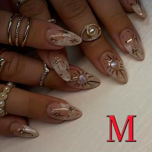 TEMU 심플하고 우아한 고급스러운 아몬드형 수제 웨어링 아머 10개 - 고급스러운 러브 패턴과 글리터 - 축제, 모임, 데이트, 데일리용 탈부착식 인조네일이 포함된 네일 아트 컬렉션