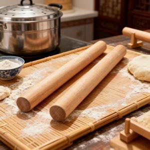 TEMU 2개 나무 롤링핀 파스타 만두 퐁당 비스킷 케이크 도구 페이스트리 롤러 반죽 롤러 주방 도구