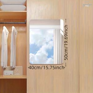 TEMU 스크래치 방지 아크릴 거울 #HD 욕실 거울 # 화장 거울 #옷장 화장대 거울 #무타공 간편 세척 화장대용 접착식 거울 #심플 HD 가정용 거울 #둥근 모서리 직사각형 #미니멀하고 스타일리시한 #1초 설치 #기숙사용 화장 거울