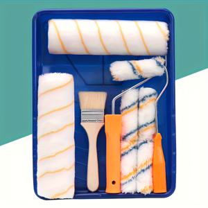 TEMU 9개 페인트 롤러 세트 - 페인트 브러시, 페인트 트레이, 롤러 페인트 브러시, 가정용 페인트 용품, 페인트 브러시, 집 페인트 트레이, 페인팅 도구, 롤러 및 페인트 브러시, 실내 페인트 브러시, 페인팅 롤러, 장식 도구