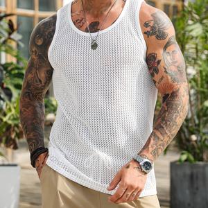 TEMU 남성용 홀아웃 조끼, 남성용 스트레치 조끼, 남성용 텍스처 조끼