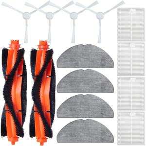 TEMU Xiaomi S20 로봇 청소기 교체 부품 | 메인 브러시 2개, HEPA 필터 4개, 사이드 브러시 4개, 걸레 패드 4개, 액세서리 키트 예비 수리 부속품