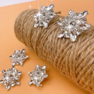 TEMU 34mm 라인스톤 메탈 버튼 5개, 반짝이는 꽃 모양 니트 가디건 패스너, 및 셔츠 추가, 공예 재료, 재봉 용품 및 추가 | 화려한 디자인 | 반짝이는 끝, 의류 제작 추가