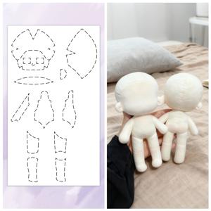 TEMU 작은 봉제 인형 바디 패턴 (11.5Cm 인형 제작), A4 사이즈 재사용 가능 PET 스텐실, 인형 베이스, 애니메이션 캐릭터용 간편 재봉 템플릿 (8.3X11.7인치), 애니메이션 또는 K-POP 아이돌 인형 제작용 재사용 가능 자