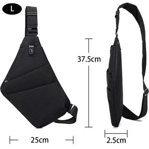 TEMU 아웃도어 남성용 백팩, 다기능 사이클링 크로스백, 하이킹 배낭, 숄더 스포츠백, 대학 캠퍼스용, 야외용 분실 방지 삼각가방, 뿔 모양 캐주얼 블랙백, 휴가 여행용 사이드백