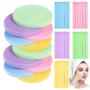 TEMU 4가지 색상의 압축 페이셜 스펀지 60개입, 둥근 모양, 클렌징 및 재사용 가능한 메이크업 제거를 위해 설계되었습니다. 이 PVA 페이셜 스펀지는 스파에서 얼굴 세척 및 뷰티 마스크를 적용하는 에스테티션 및 여성에게 이상적입니다.