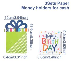 TEMU 3세트 해피 버스데이 종이 돈 홀더 | 만화 패턴, 혼합 색상, 종이 재질, 판타지 테마, 현금 센터피스에 이상적, 1주년 생일 파티 장식, 가정용 테이블 장식, 파티 답례품