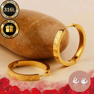 TEMU 18K 금도금 클래식 스크롤 귀걸이 한 쌍 (귀걸이 백 포함), 신규 피어싱 및 일상 착용에 이상적, 크리스마스 및 발렌타인데이 선물 박스 포함, 저자극성, 316L 스테인리스 스틸