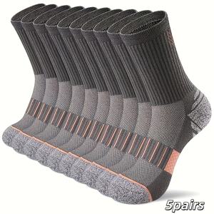 TEMU 5켤레 다용도 사계절 런닝 양말 - 흡습성 운동 양말, 아치 지지 및 쿠션 밑창, 3가지 색상(블랙/화이트/그레이)으로 제공 - 튼튼하고 헬스장 사용에 적합