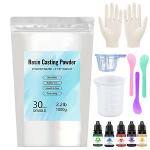 TEMU 1KG 레진 캐스팅 파우더 세트, 빠른 경화 레진 캐스팅 파우더, 초보자에게 적합, 20-30분 내 분리 가능, 물 활성화 석고 파우더 및 몰드 파우더와 혼합하기 쉬움, 홈 아트 및 공예 조각에 이상적