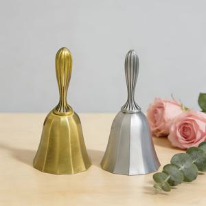TEMU 핸드 벨 레트로 구리 벨 악기 딸랑이 크리스마스 딸랑이 휴일 악기, 음악실 음식 제공, 크리스마스 휴일 벨 등에 적합