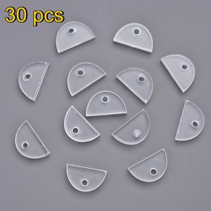 TEMU 30개 투명 아크릴 반원형 비즈 - 12x20mm 아크형 구멍 스페이서 비즈, 매끄러운 가장자리 DIY 액세서리 제작, 키체인, 팔찌, 목걸이 부속품, 펜참 & 공예용 소품 - 비즈 부품