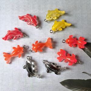 TEMU 2D 플랫, 2D 플랫-10개 패션 소형 물고기 참 장식품, 신제품 레진 동물 잉어 펜던트 플랫백 DIY 귀걸이, 2D 플랫