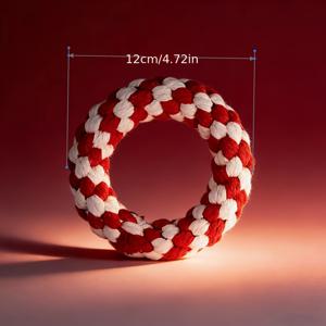 TEMU 튼튼한 로프 강아지 씹기 장난감 - 링 모양 치아 관리 인터랙티브 장난감, 소형견부터 중형견까지 적합