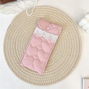 TEMU DEEPLAN 안경용 소프트 패딩 패브릭 케이스, 스크래치로부터 렌즈를 보호하는 하트 패턴 디자인, 다양한 안경 타입에 적합, 학교, 직장 및 가정에 적합, 가볍고 휴대하기 편리함