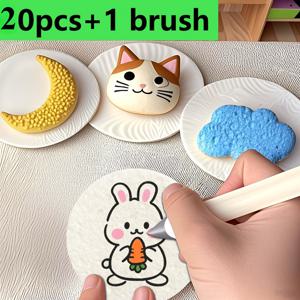 TEMU DIY 폼 텍스처 페인팅 종이와 브러쉬 - 3D 아트 캔버스, 학교, 사무실, 크리스마스 공예에 적합 - 창의적인 색칠 종이, 휴일 선물 및 교육용 미술 용품