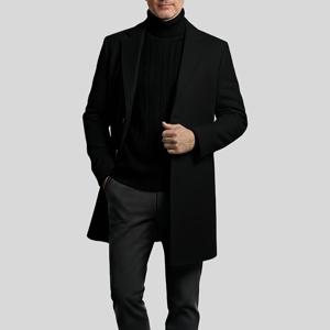 TEMU 남성용 클래식 영국 스타일 패션 두꺼운 코트 (가을/겨울용), 단색의 싱글 브레스트 디자인, 캐주얼 웨어에 적합하며 유럽 및 미국 트렌드에 따뜻함을 제공합니다. 우아한 디자인과 정교한 재단이 특징입니다.