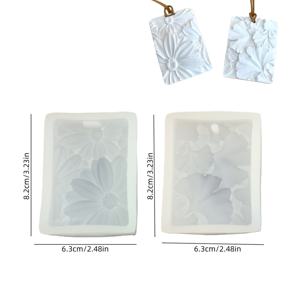 TEMU 식물 펜던트 레진 실리콘 몰드, 인조석 잎 디자인의 사각 디퓨저 몰드, 목련 패턴 점토 및 석고 공예 몰드, 플로럴 선물 몰드, 발렌타인데이 홈 데코 몰드