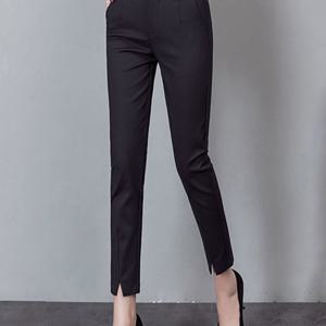 TEMU 우아한 여성 춘추계 스판 일자 9부 정장바지 면접 오피스룩 빅사이즈 바지 데일리하이웨이스트 바지 캐주얼룩바지 SLIM GIRL 슬림소녀