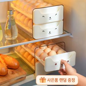 TEMU [국내발송] 대용량 2단36 슬롯 드로어 계란 홀더 투명한 컴팩트 디자인 귀여운 고양이 디자인의 계란 홀더 냉장고 정리함 주방 서랍 정리함 서랍식 추출 가능 + 공간 절약형 주방 정리 솔루션​
