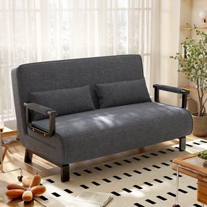 TEMU 3-in-1 접이식 소파베드 좌식소파 조절 가능한 리클라이너 백러스트 베개 및 금속 프레임 1인용 2인용 쇼파침대겸용