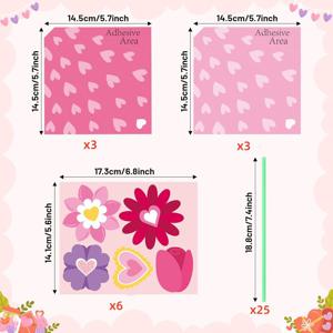 TEMU 37개 발렌타인데이 및 카드 제작 키트 | 튜브 25개, 꽃 템플릿 6개, 하트 템플릿 6개, 종이 재료 포함 - 선물 또는 파티 행사에 적합
