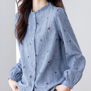 TEMU 플러스 사이즈 여성용 예술적인 프린트 긴팔 셔츠, 새로운 가을/겨울 스타일, 우아하고 캐주얼한 블라우스, 활용도 높은 스타일리시한 상의