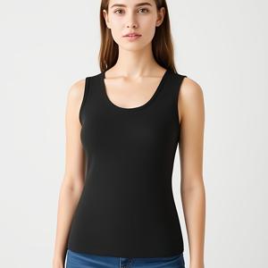 TEMU 여성 민소매 캐미솔 탑 - 부드럽고 통기성 좋은 단색 라운드넥 여름 탱크탑, 캐주얼 및 포멀 웨어를 위한 다용도 레이어링, 편안한 데일리 필수템, 쉬운 우아한 디자인, 부드러운 질감의 원단, 캐주얼 복장, 스타일