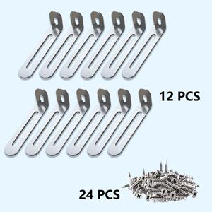 TEMU 조절식 직각 롱 스트립 지지대 프레임 6개/12개 세트, 금속 철제, 테이블, 의자, 캐비닛 모서리 고정용, 레이어보드 브래킷, 90도 직각 패스너, 설치용 나사 팩 포함